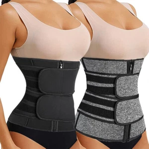 Sweat Waist Trimmer Belt Work Out Body Shaper Wrap Fat Burn Band For Weight Loss - Picture 1 of 26