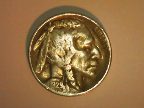 Vintage 1929 D Buffalo Head Nickel, Better Semi-KEY Date 5C Coin Cover
