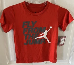 NWT JORDAN DRI FIT SHIRT YOUTH SZ 4 ORANGE FLY FROM THE JUMP - Picture 1 of 6