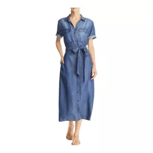 Velvet Heart Chambray Belted Blue Shirt Dress Size Large Jean - Picture 1 of 14