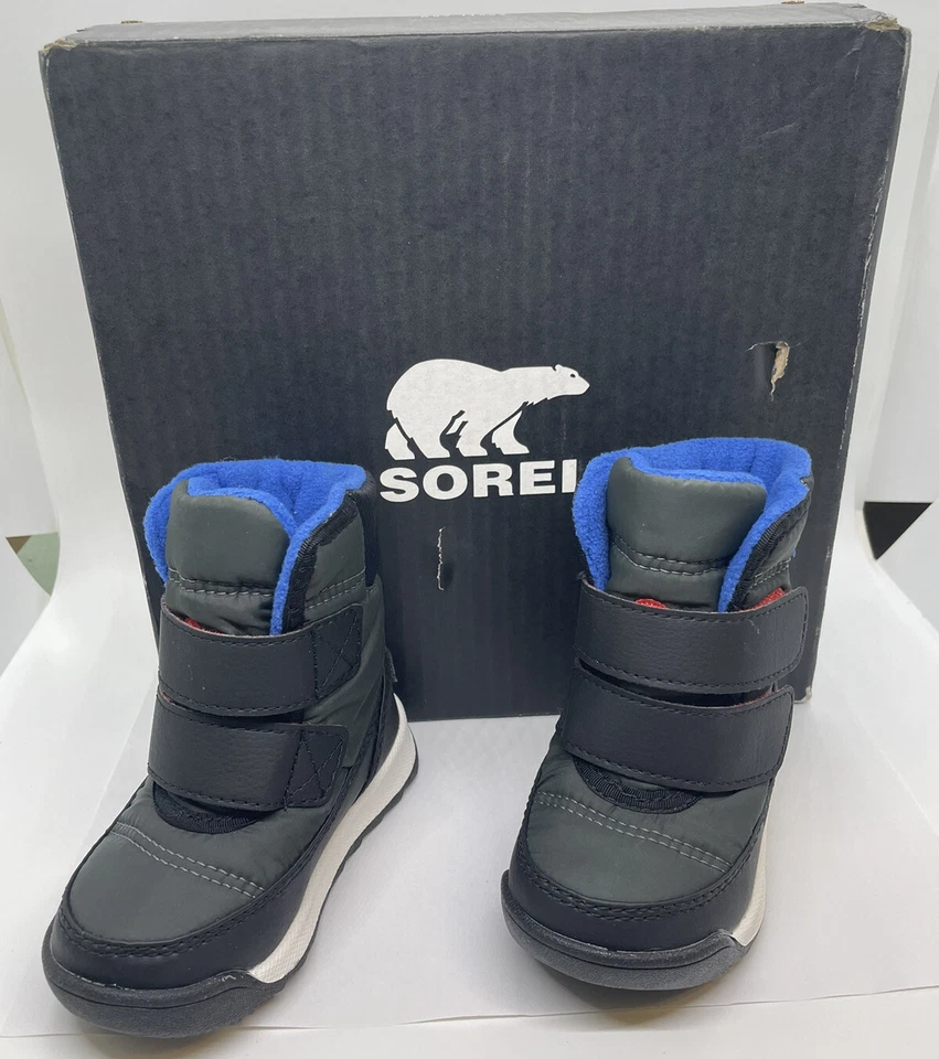 SOREL TODDLER Whitney II Strap Coal/Charbon WP Winter Boots SIZE 4