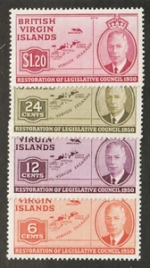 1951 British Virgin Islands Sc# 98-101 - Restoration of Legislative. MNH Cv$6.15 - Bild 1 von 1