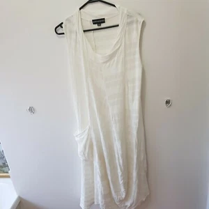 Morgan Marks Size S/M White Lagenlook Cotton Dress - Picture 1 of 7