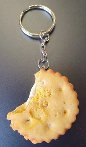Acrylic Plastic Novelty Biscuit Snack Food with Bite Keyring UK Seller Gift Idea - Picture 1 of 4