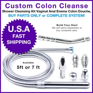 Shower Cleansing Kit Vaginal Anal Enema Colon Douche Parts Complete System - Picture 1 of 14