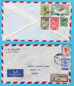 THAILAND 2 air covers 1956 -64 Bangkok to Germany - Picture 1 of 2