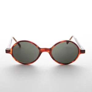 Mod Vintage Sunglasses Round Tortoise Frame and Green Lens- Ashton - Picture 1 of 3