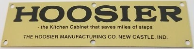 Solid Brass Hoosier Name plate Cabinet label badge saves steps sellers antique  - Image 1 of 4
