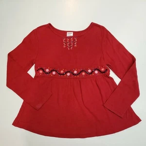 Gymboree Peruvian Doll red sequin flower waist aline top girls size 5 - Picture 1 of 4