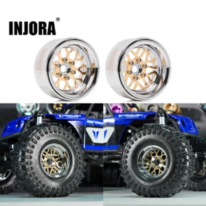 INJORA -9,65mm Offset 1,9" Beadlock-Felgen für 1/10 RC Crawler,Messing Aluminium - Picture 1 of 17
