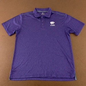 Kansas State Wildcats Colosseum Men's Size Large Purple Short Sleeve Polo Shirt - Picture 1 of 8
