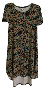 Vestido de mujer Lularoe talla XXS Carly amarillo verde abstracto floral elástico - Imagen 1 de 5