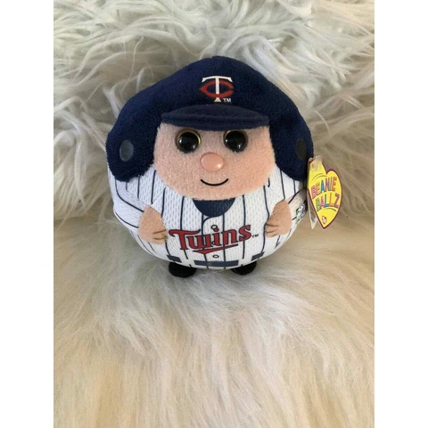 MINNESOTA TWINS TY BEANIE BALLZ MASCOT PLUSH MANCAVE NWT RETIRED 5" 2013 RARE Cover