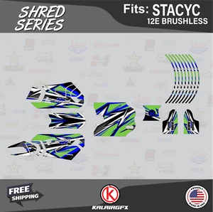 Graphics Kit for STACYC 12E Brushless Electric Bike (All Years) Shred - Green - Picture 1 of 6