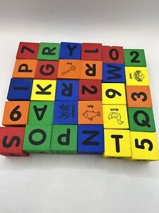 30 Foam Alphabet Number Phonic Cubes Learning Resources Classroom Homeschool ABC