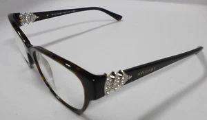 Bvlgari 4078-B Eyeglasses Glasses Brown Marble w/ Swarovski Crystals 53mm New - Picture 1 of 8