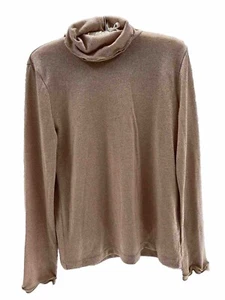 J Crew Top Women’s Medium Gold Turtleneck Classic Traditional Preppy Sweater - Picture 1 of 12