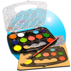 13tlg. Wasserfarbenset Malset Wasserfarben + Pinsel Tuschkasten Deckfarbkasten - Bild 1 von 4