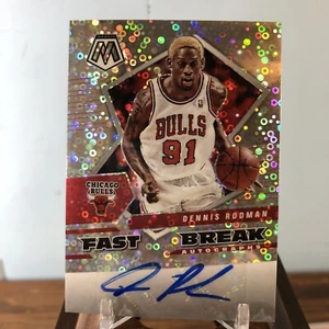 2021-22 Panini Mosaic Fast Break Dennis Rodman #FBA-DRD Silver Disco Prizm Auto - Picture 1 of 4
