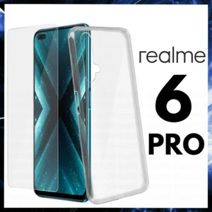 COVER TRASPARENTE + PELLICOLA VETRO TEMPERATO PER OPPO REALME 6 PRO CUSTODIA TPU - Foto 1 di 11