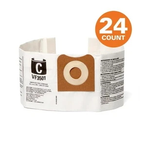 High-Efficiency Wet Dry Vac Pick-up Dust Bags 3-4.5 Gallon HD0600 Size C 24-Pack - Picture 1 of 12