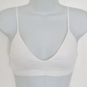 Maglione reggiseno imbottito senza ferretto H&M M medio bianco senza cuciture costine inserto rimovibile - Foto 1 di 7