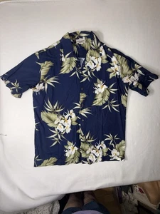 Pacific Legend Hawaiian Shirt Mens Size XL Tropical Flowers Blue Vintage USA - Picture 1 of 8