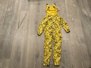 Pokémon Pikachu Hooded Jumpsuit Pajamas Kids Size Small - Picture 1 of 9