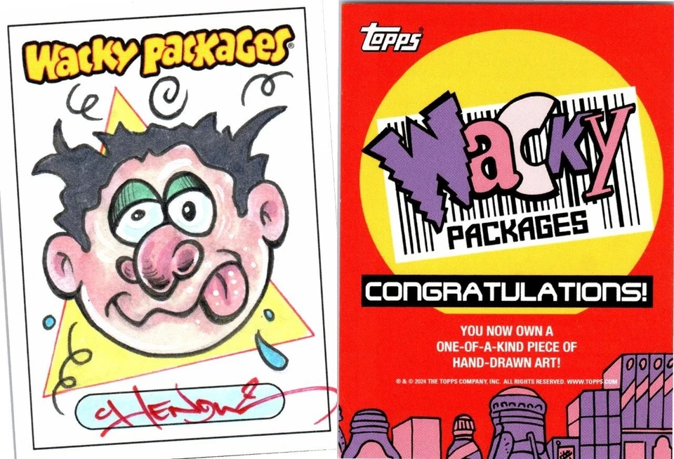 2025 WACKY PACKAGES - ARTIST SKETCH CARD ZANY DIZZY COLOR CHARACTER CHENDEZ 125 - Image 1 of 1