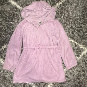 Toddler Girl’s Oshkosh Terry Hooded Swimsuit Cover-Up ~ Size 4T - Picture 1 of 5