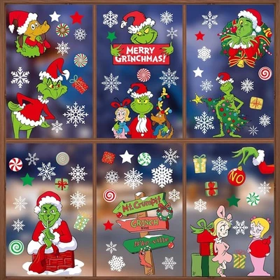 Adhesivos para Ventanas de Navidad, 9 Hojas Impresas a Doble Cara Navidad Elf Faces Windo Foto 1 de 4