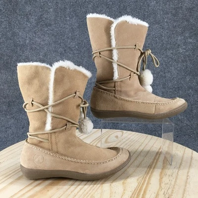 Botas Air Walk para mujer 6,5 invierno botín a media pantorrilla beige sin usar, puntera, gamuza piel sintética Foto 1 de 4