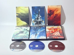 Namco Ace Combat 4 5 Zero PlayStation 2 PS2 Simulation Game Lot of 3 with Manual - Picture 1 of 6