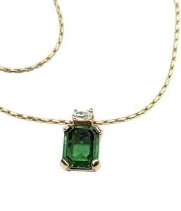 Vtg Christian Dior Germany CD Logo Signed Gold Tone Green Pendant Chain Necklace - Bild 1 von 14