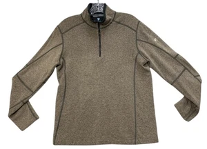 Kuhl Revel Pullover Mens Medium Oatmeal 1/4 Zip Fleece Sweater Hiking Jacket - Picture 1 of 9