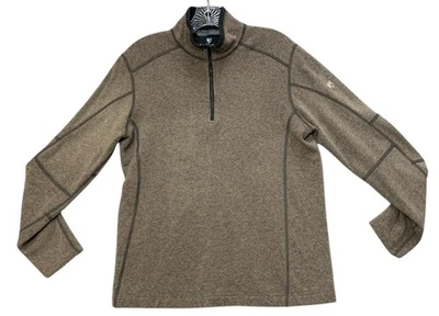 Kuhl Revel Pullover Mens Medium Oatmeal 1/4 Zip Fleece Sweater Hiking Jacket - Image 1 of 4