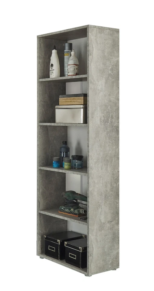 Libreria GORLAGO a 4 ripiani in laminato, in 2 colori diversi, LAP 50x165x30 cm - Immagine 1 di 1