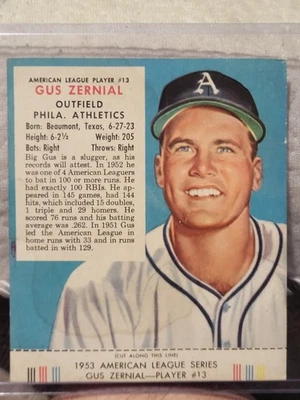 1953 Redman Tobacco  Gus Zernial With Tab - Image 1 of 2