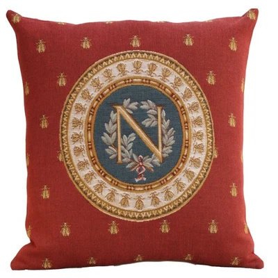 18x18 in Throw Pillow Cover - Red Napoleon – French Woven Decorative pillow - Image 1 of 4