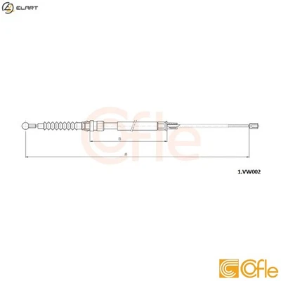 CABLE PULL PARKING BRAKE 1.VK002 FOR SKODA OCTAVIA/II/Combi LAURA VW GOLF 2.0L - Image 1 of 4
