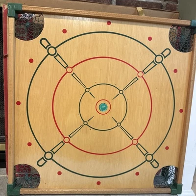 Beautiful Antique Vintage Carrom Game Board Wood Folk Art Game Board #199 Merdel - Image 1 of 4