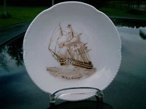 SPODE 4.25" CLIPPER SHIP PIN PLATE ENGLAND HMS CANOPUS - Picture 1 of 3