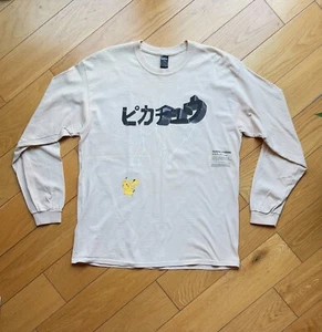 10.DEEP x Pokemon RIVALS 2019 “Pikachu” Beige Long Sleeve Tee Size L Men's - Picture 1 of 5