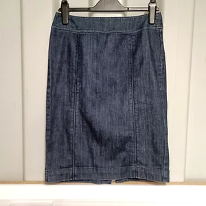 Boden Womens Skirt Blue Size UK 10 Denim Knee Length Pencil Straight Casual - Picture 1 of 8