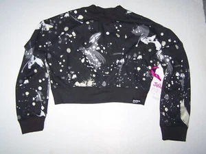 NWT Justice Girls Cropped Sweatshirt Size L(12/14) Blacksplash - Picture 1 of 3