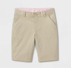 Cat & Jack Uniform Chino Khaki Shorts Size 4 with Adjustable Waist NEW - Picture 1 of 4