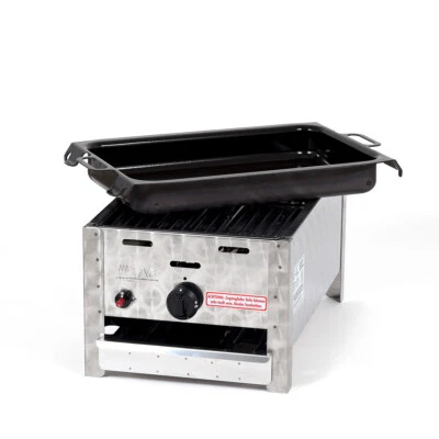 Edelstahl 1-flammig (3,65kW) Gasgrill-Bräter-Kombi Gas Grill Gastro Neu K1EM