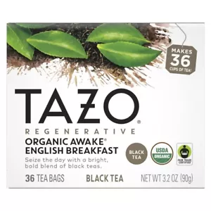 TAZO Tea Bag Regenerative Organic Awake 36 Count Box - Picture 1 of 5