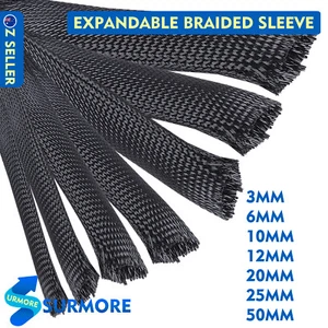 Braided Sleeve Pet Sleeving Cable Sheath Loom Tube 150% Expandable Wire Covering - Picture 1 of 13