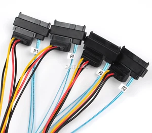 Mini SAS SFF-8087 to 4 SFF-8482 Cable IDE Power Cable + 2xSATA Power15-pin Cable - Picture 1 of 12